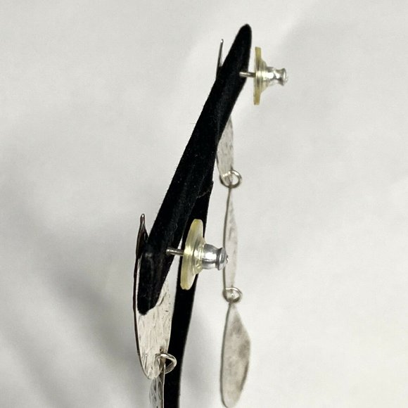 Hammered 925 Sterling Silver Teardrop Earrings Boho Dangle Jewelry - Picture 5 of 5